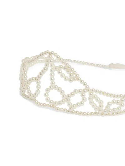 Bonpoint Jumelle Pearl-crown Headband In White