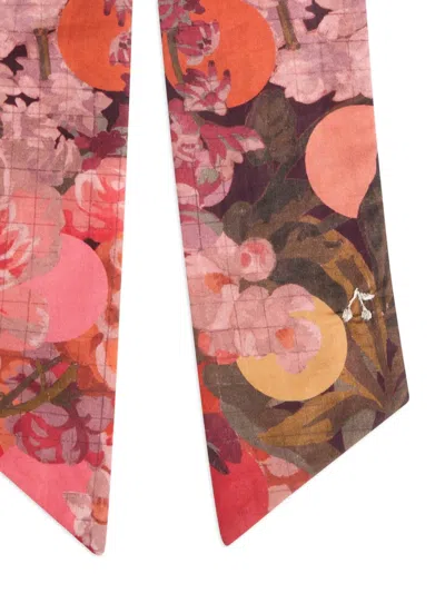 Bonpoint Domina Floral-print Bow Hair Accessory In Brown