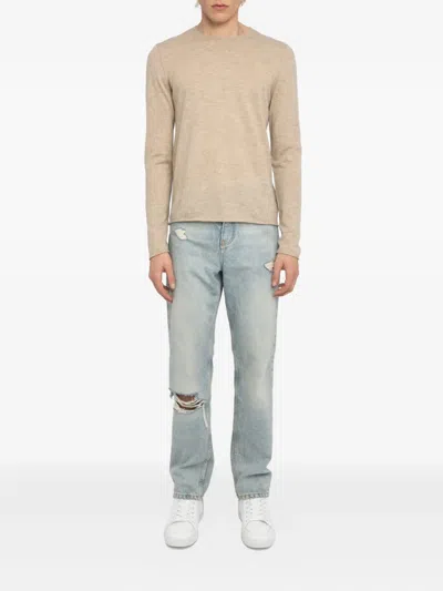 Zadig & Voltaire Long-sleeve Cashmere Sweater In Neutral