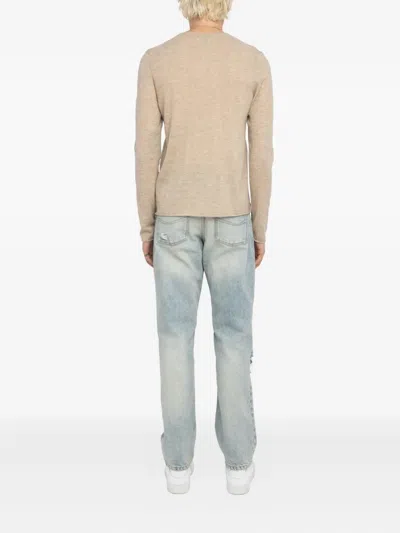 Zadig & Voltaire Long-sleeve Cashmere Sweater In Neutral