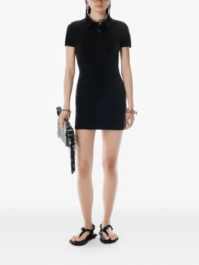 Alexander Wang Black Cotton-blend Chenille Minidress In Black