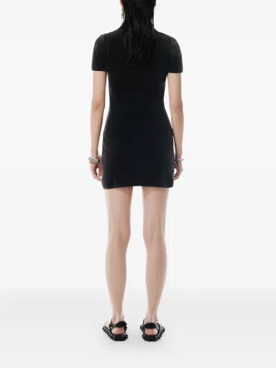 Alexander Wang Black Cotton-blend Chenille Minidress In Black