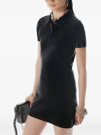 Alexander Wang Black Cotton-blend Chenille Minidress In Black