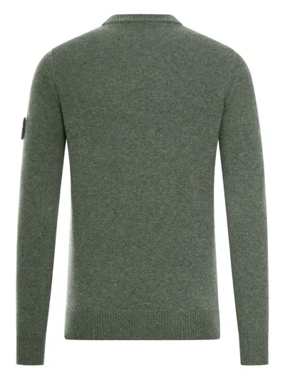 Stone Island Crew Neck Wool Sweater In Green