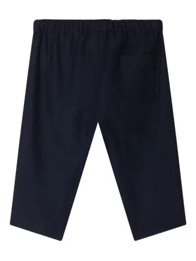 Bonpoint Dandy Herringbone Elastic-waist Trousers In Blue