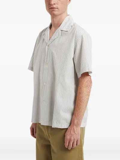 Norse Projects Striped Short-sleeve Shirt In White