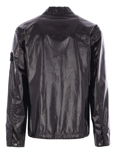 Stone Island Snap-button Patch-pocket Jacket In Black