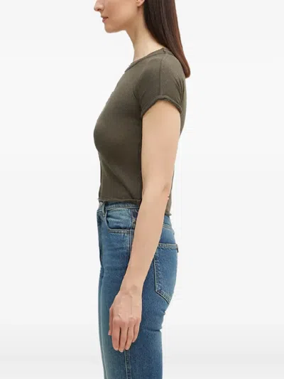 Ottolinger Knitted Short-sleeve Top In Green