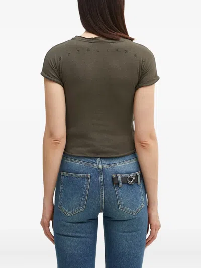 Ottolinger Knitted Short-sleeve Top In Green