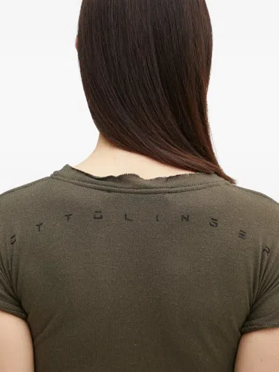 Ottolinger Knitted Short-sleeve Top In Green