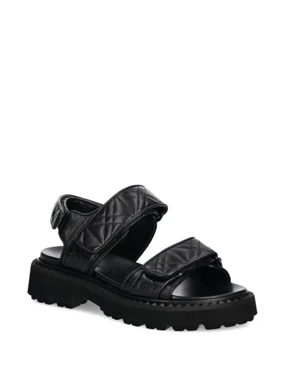 Kennel & Schmenger Quilted Platform Sandals In Black