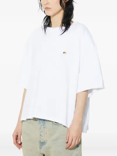 Fiorucci Embroidered Short-sleeve T-shirt In White