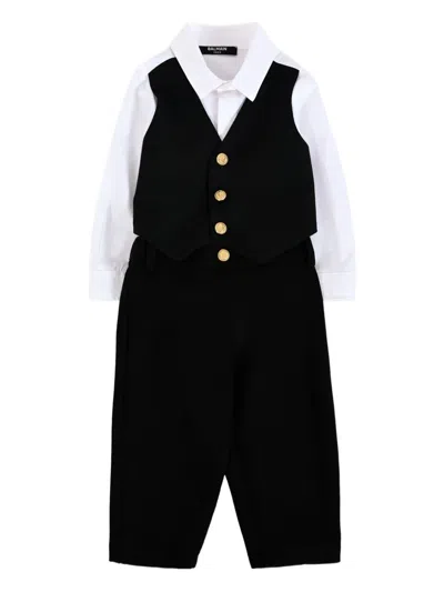 Balmain Waistcoat Suit In Black
