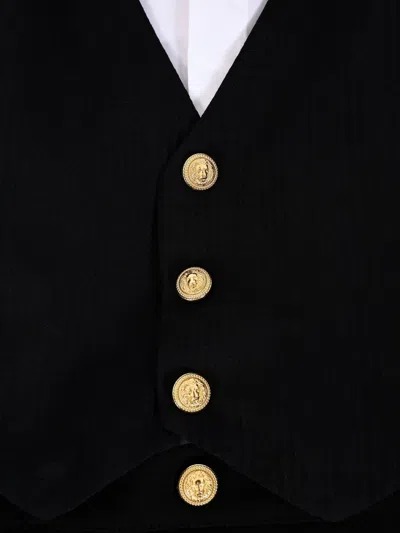Balmain Waistcoat Suit In Black