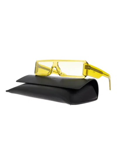 Rick Owens Rectangular-frame Sunglasses In Yellow