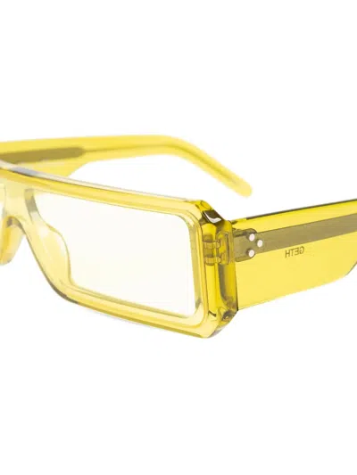 Rick Owens Rectangular-frame Sunglasses In Yellow