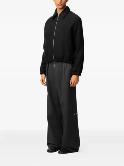 Ami Alexandre Mattiussi Black Technical Canvas Zipped Jacket Black In Black