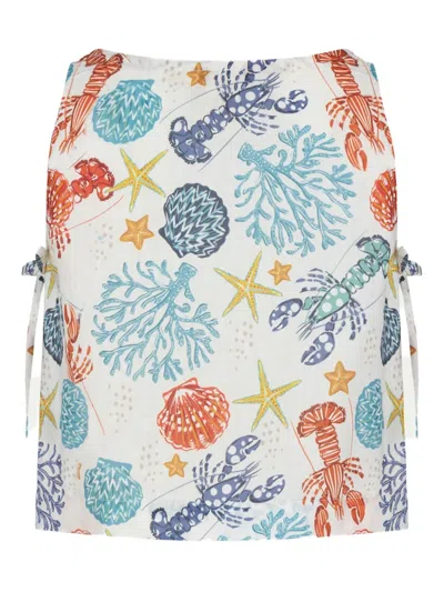 Paramidonna Graphic-print Tie-side Top