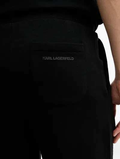 Karl Lagerfeld Logo-patch Drawstring Shorts In Black