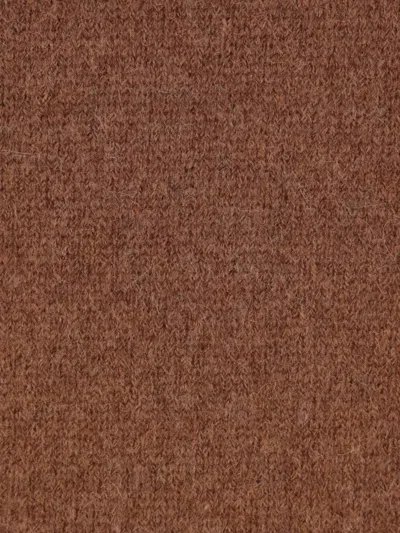 Roberto Collina Ribbed Crew Neck Sweater With Long Sleeves In Brown