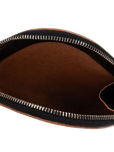 Rick Owens Curved Zip Leather Wallet In Black