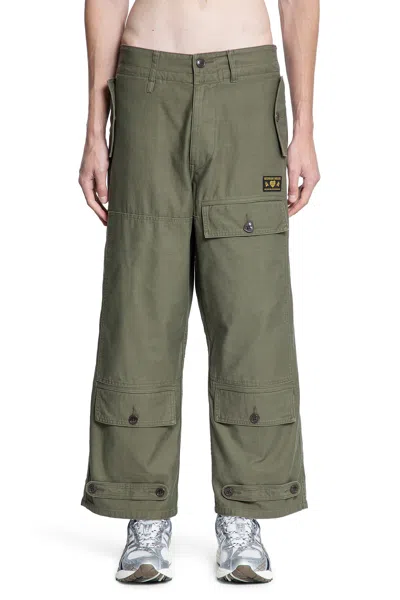 Human Made Man Green Trousers In Green