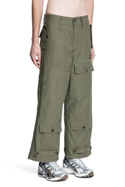 Human Made Man Green Trousers In Green