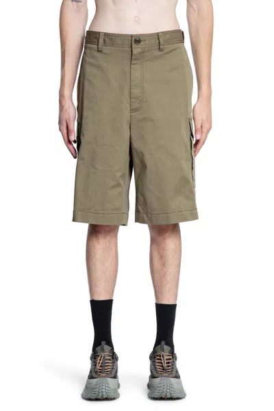 Moncler Cotton Gabardine Cargo Shorts In Neutral