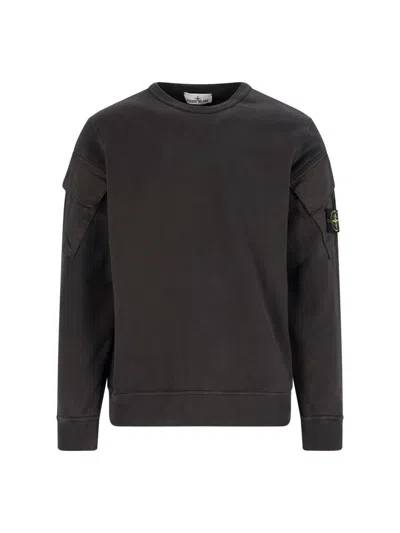 Stone Island Cotton Sweatshirt In Black