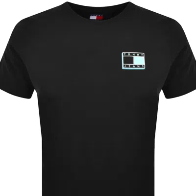 Tommy Jeans Slim Pop Flag Logo T Shirt Black
