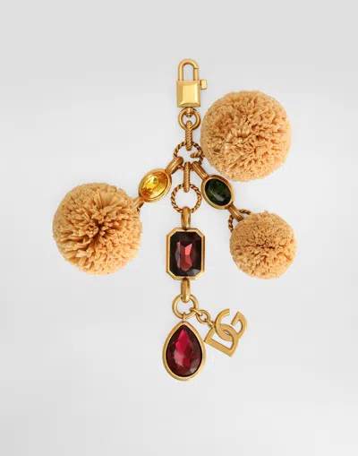 Dolce & Gabbana Metal And Raffia Keychain