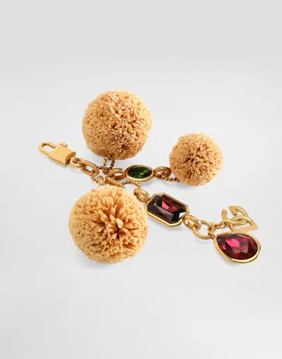 Dolce & Gabbana Metal And Raffia Keychain