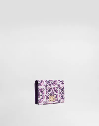 Dolce & Gabbana Majolica-print Continental Calfskin Wallet