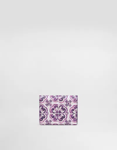 Dolce & Gabbana Majolica-print Continental Calfskin Wallet