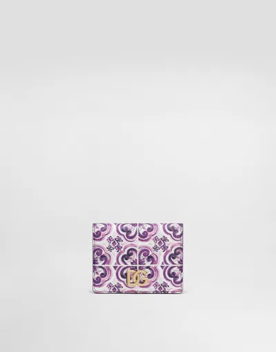 Dolce & Gabbana Majolica-print Continental Calfskin Wallet