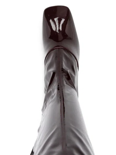 Chloé Janis Patent Leather Over-the-knee Boots In Brown