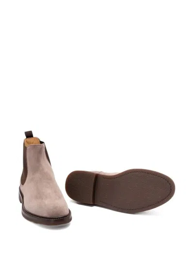 Brunello Cucinelli Men Leather Chelsea Boots In Brown