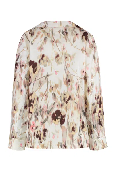 120% Lino Floral-print Linen Blazer