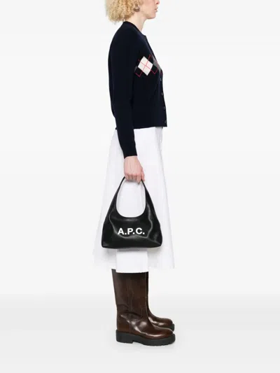 Apc A.p.c. Black Shoulder Bag With Magnetic Fastening