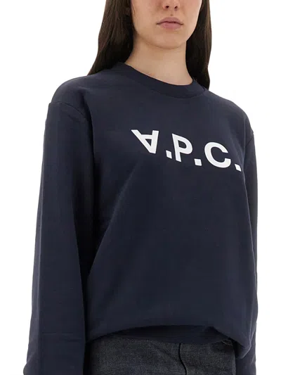 Apc A.p.c. Sweatshirt Logo In Blue
