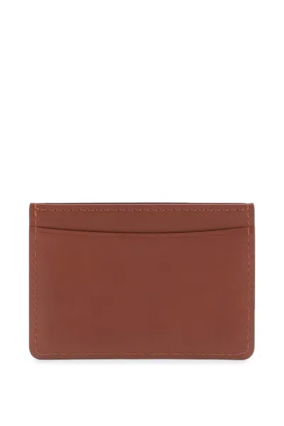 Apc A.p.c. Men Brown Leather Card Holder In Brown