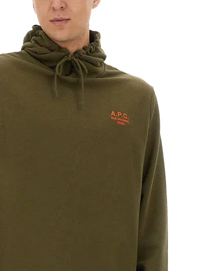 Apc Hoodie With Drawstring Hood And Kangaroo Pocket In Brown