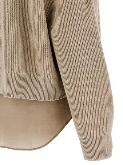 Brunello Cucinelli Layered Cardigan Sweaters And Cardigans Beige
