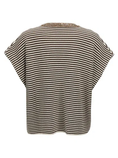 Brunello Cucinelli 'dazzling Collar Insert' T-shirt
