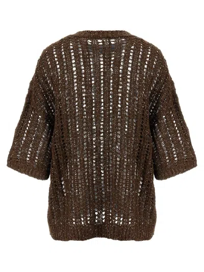 Brunello Cucinelli Rustic Duzzling Net Jersey Sweater