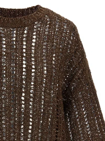 Brunello Cucinelli Rustic Duzzling Net Jersey Sweater