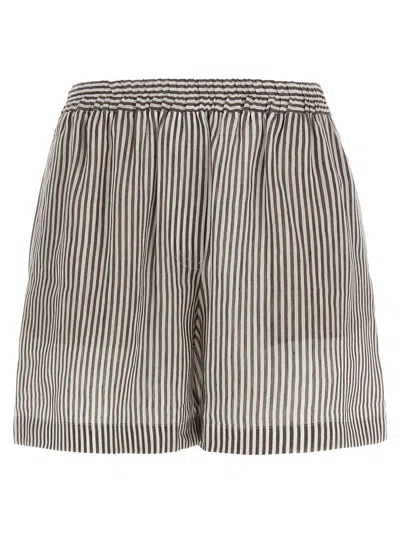 Brunello Cucinelli Striped Linen Bermuda Shorts
