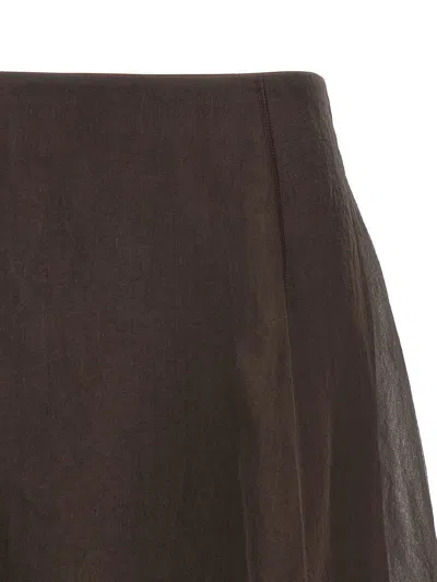 Brunello Cucinelli Sheer Silk Maxi Skirt With Flowing Silhouette In Green