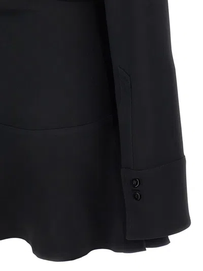 Attico Mini Dress With Deep V-neck In Black