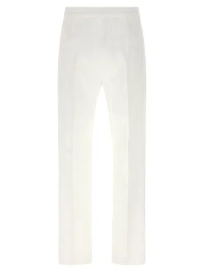 Max Mara White Cotton Okra Pants In White
